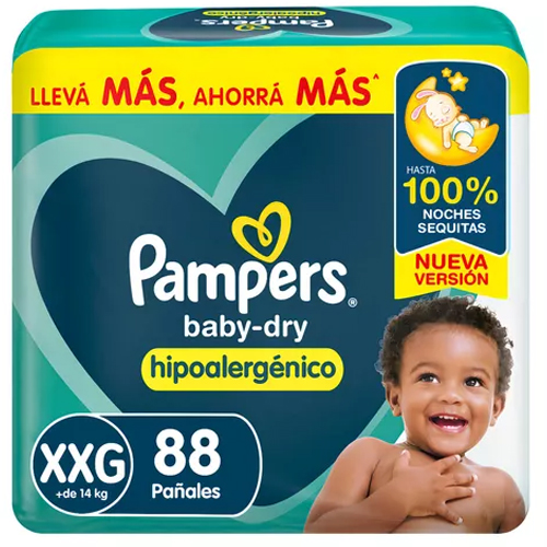 Pampers Baby Dry XXG x 88 unidades