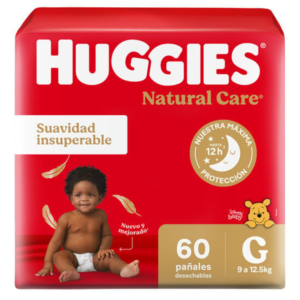 Huggies Natural Care G x 60 unidades + Toallitas Húmedas
