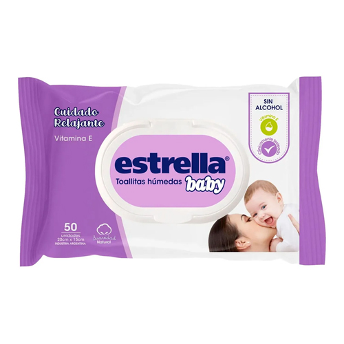 Toallita Humeda Estrella Cuidado Relajante x 50 unidades