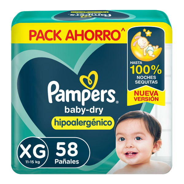 Pampers Baby Dry XG x 58 unidades
