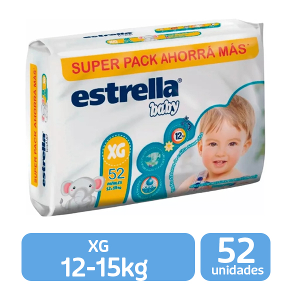 Pañales Estrella Baby XG x 52 unidades