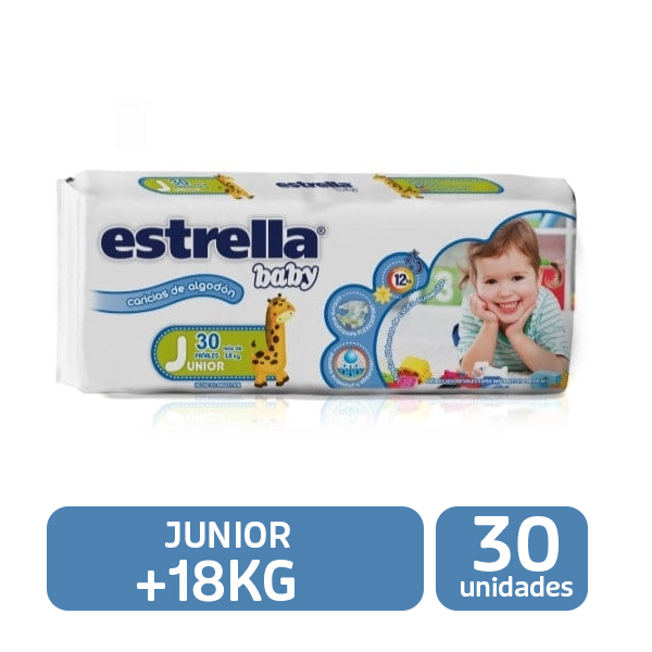 Pañales Estrella Baby Junior x 30 unidades