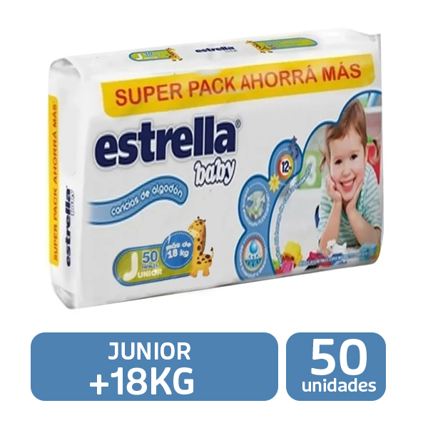 Pañales Estrella Baby Junior x 50 unidades