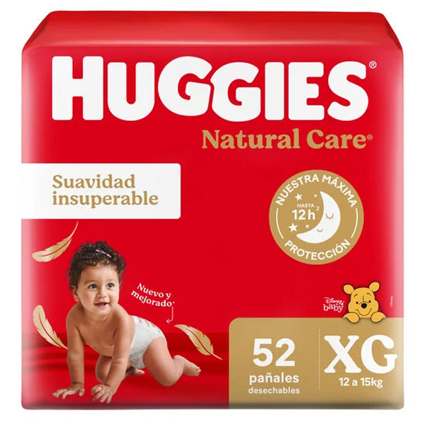 Huggies Natural Care XG x 52 unidades + Toallitas Húmedas