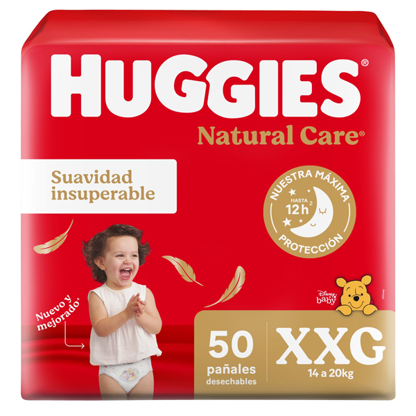Huggies Natural Care XXG x 50 unidades + Toallitas Húmedas